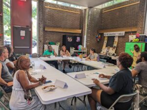 Stephanie conducts a Focus Group at Wynnefield Library